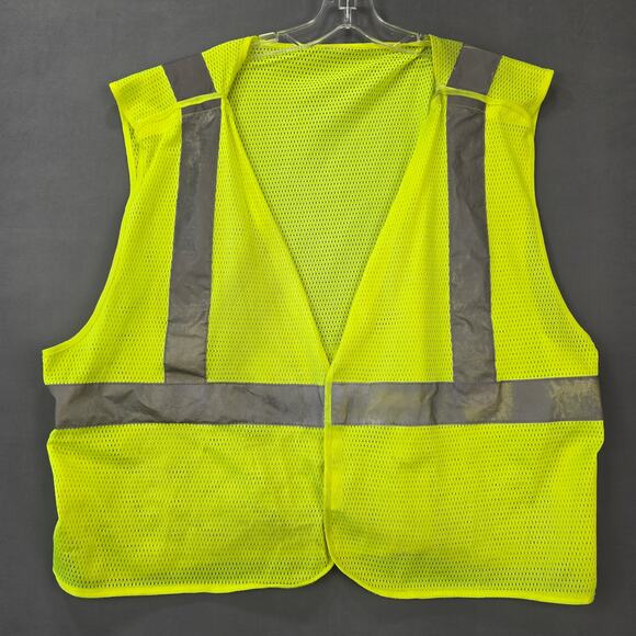 Safety Vest Yellow Gray Reflective Gear Uniform Top Tear Away Fasteners Men's XL - Picture 1 of 5